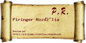 Piringer Rozália névjegykártya